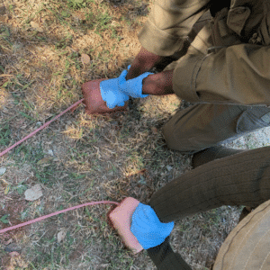 Rangers Training on Wound Packing Simulators